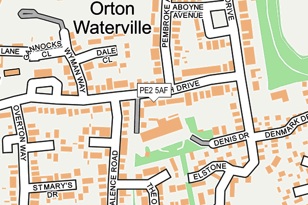 PE2 5AF map - OS OpenMap – Local (Ordnance Survey)