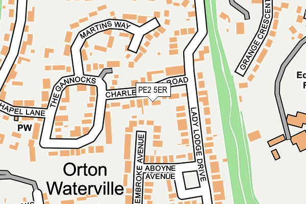 PE2 5ER map - OS OpenMap – Local (Ordnance Survey)