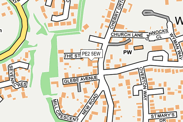 PE2 5EW map - OS OpenMap – Local (Ordnance Survey)