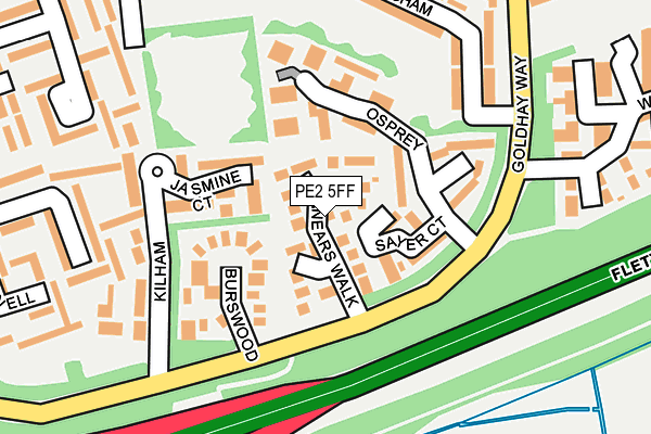 PE2 5FF map - OS OpenMap – Local (Ordnance Survey)