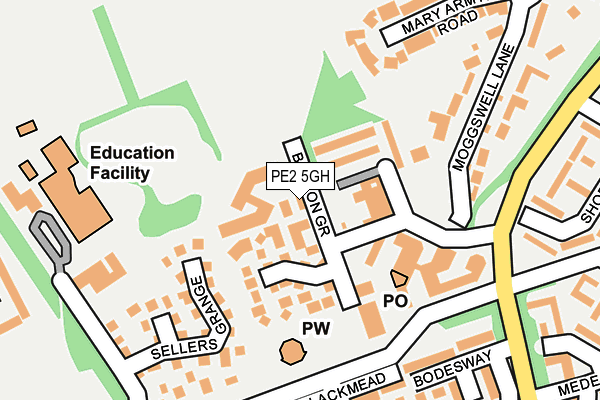 PE2 5GH map - OS OpenMap – Local (Ordnance Survey)