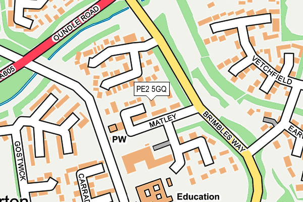 PE2 5GQ map - OS OpenMap – Local (Ordnance Survey)