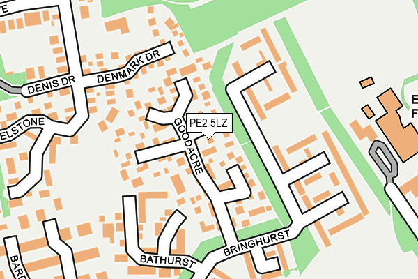 PE2 5LZ map - OS OpenMap – Local (Ordnance Survey)