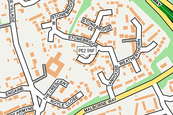 PE2 5NF map - OS OpenMap – Local (Ordnance Survey)