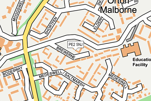 PE2 5NJ map - OS OpenMap – Local (Ordnance Survey)