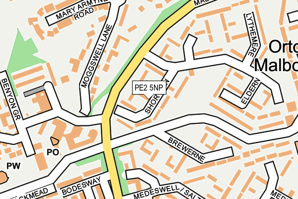 PE2 5NP map - OS OpenMap – Local (Ordnance Survey)