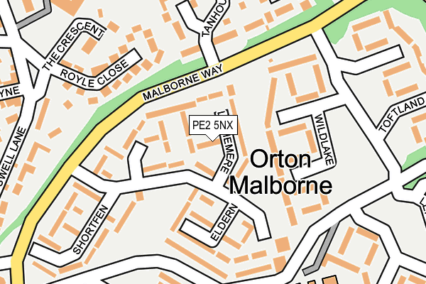 PE2 5NX map - OS OpenMap – Local (Ordnance Survey)