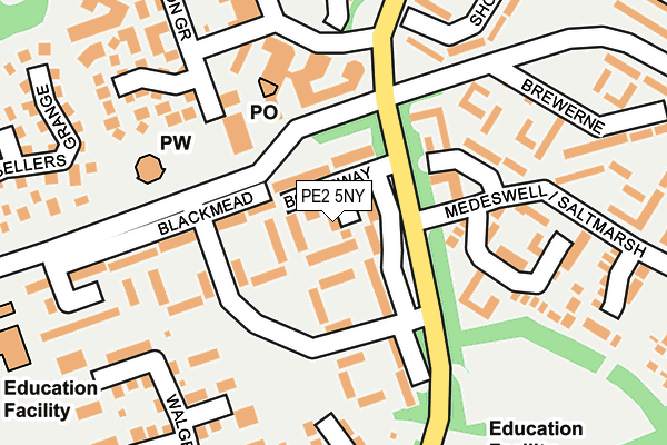 PE2 5NY map - OS OpenMap – Local (Ordnance Survey)