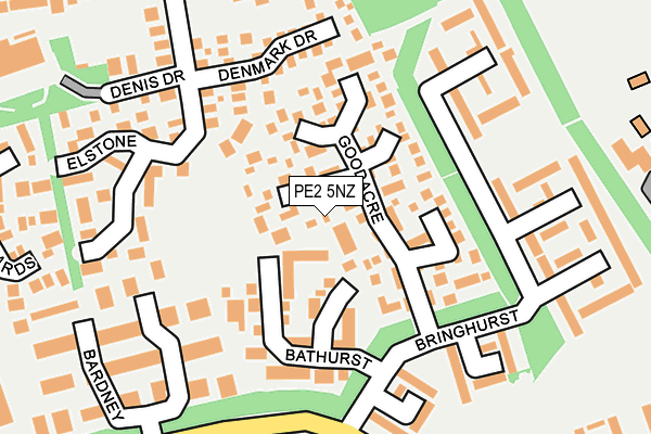PE2 5NZ map - OS OpenMap – Local (Ordnance Survey)