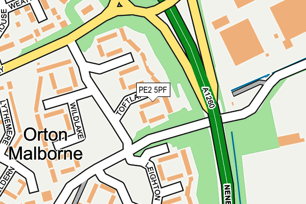 PE2 5PF map - OS OpenMap – Local (Ordnance Survey)