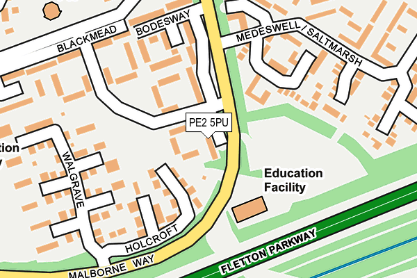 PE2 5PU map - OS OpenMap – Local (Ordnance Survey)