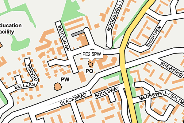 PE2 5PW map - OS OpenMap – Local (Ordnance Survey)