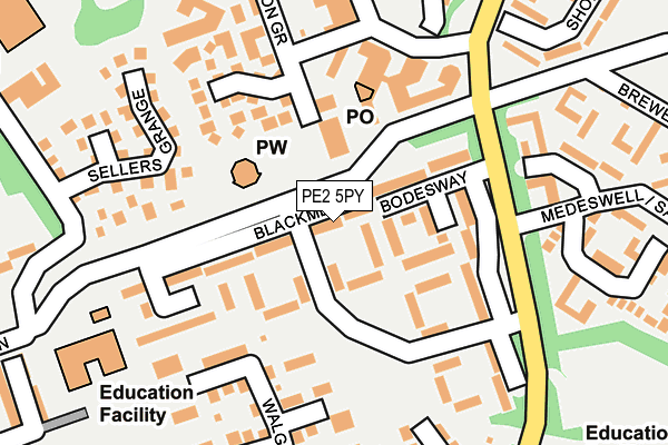PE2 5PY map - OS OpenMap – Local (Ordnance Survey)