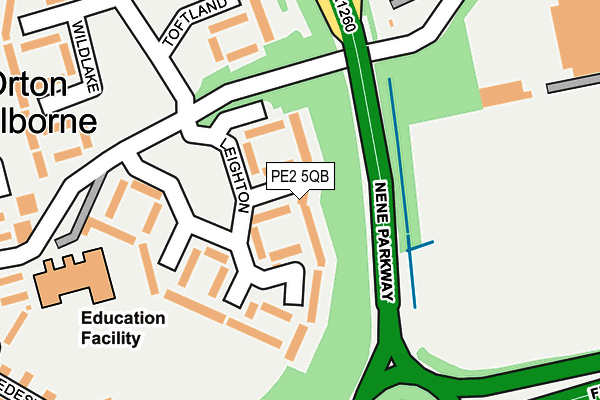 PE2 5QB map - OS OpenMap – Local (Ordnance Survey)