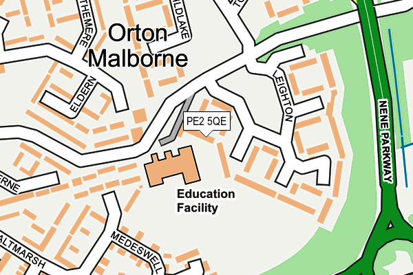 PE2 5QE map - OS OpenMap – Local (Ordnance Survey)