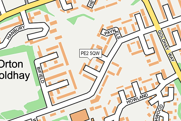 PE2 5QW map - OS OpenMap – Local (Ordnance Survey)