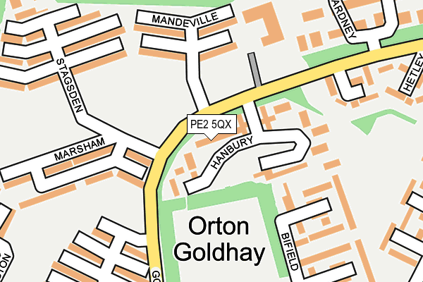 PE2 5QX map - OS OpenMap – Local (Ordnance Survey)