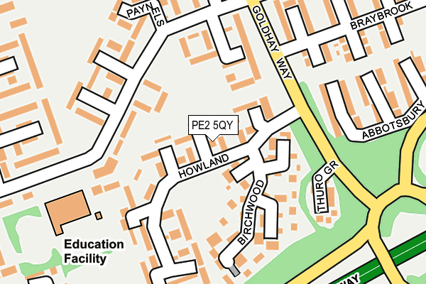 PE2 5QY map - OS OpenMap – Local (Ordnance Survey)