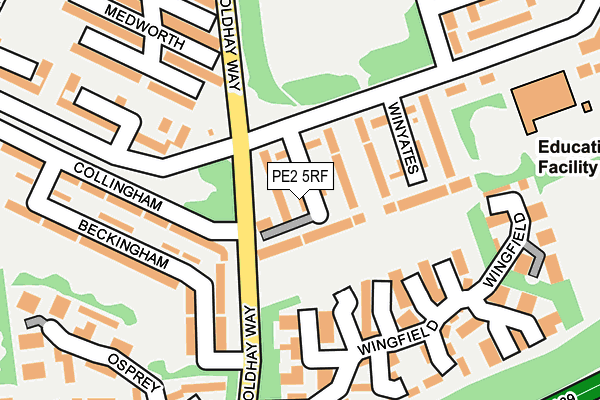 PE2 5RF map - OS OpenMap – Local (Ordnance Survey)