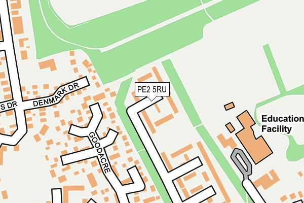 PE2 5RU map - OS OpenMap – Local (Ordnance Survey)