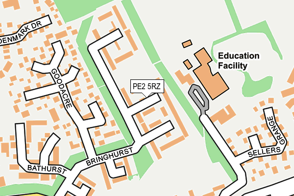 PE2 5RZ map - OS OpenMap – Local (Ordnance Survey)