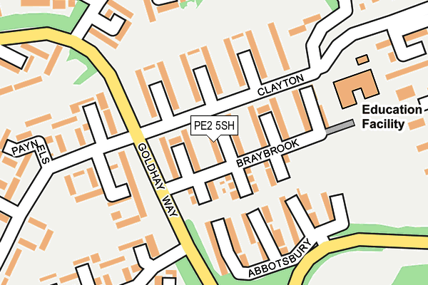 PE2 5SH map - OS OpenMap – Local (Ordnance Survey)