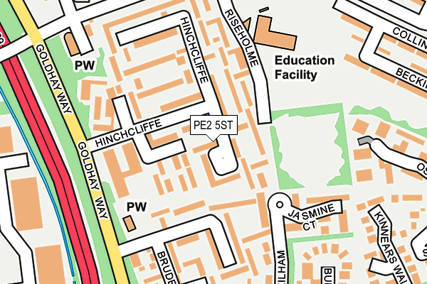 PE2 5ST map - OS OpenMap – Local (Ordnance Survey)