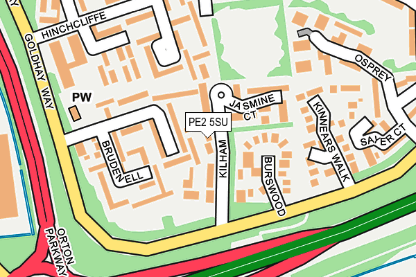 PE2 5SU map - OS OpenMap – Local (Ordnance Survey)