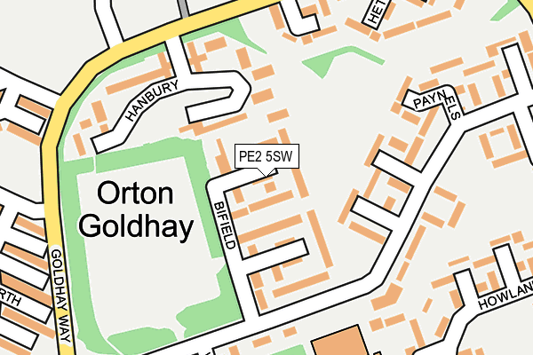 PE2 5SW map - OS OpenMap – Local (Ordnance Survey)