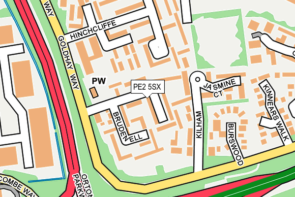 PE2 5SX map - OS OpenMap – Local (Ordnance Survey)