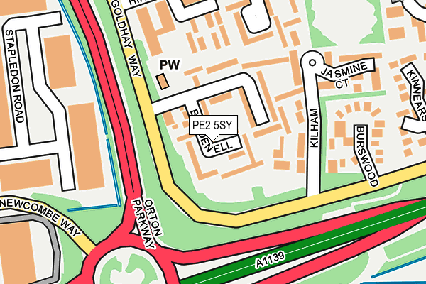 PE2 5SY map - OS OpenMap – Local (Ordnance Survey)