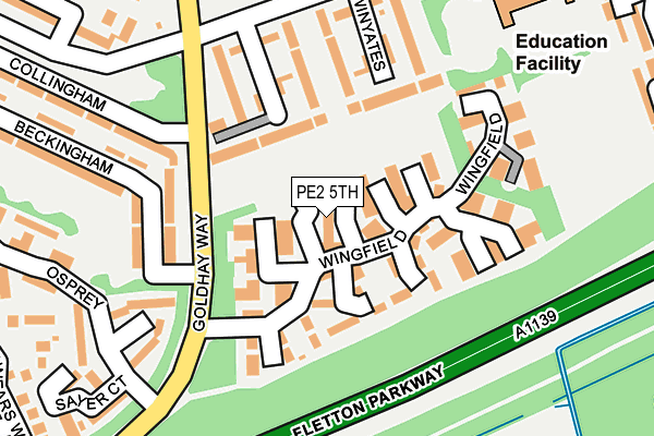 PE2 5TH map - OS OpenMap – Local (Ordnance Survey)