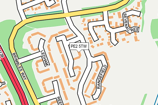 PE2 5TW map - OS OpenMap – Local (Ordnance Survey)