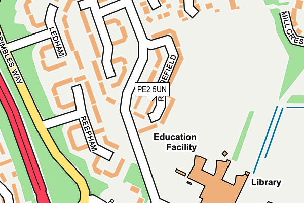 PE2 5UN map - OS OpenMap – Local (Ordnance Survey)