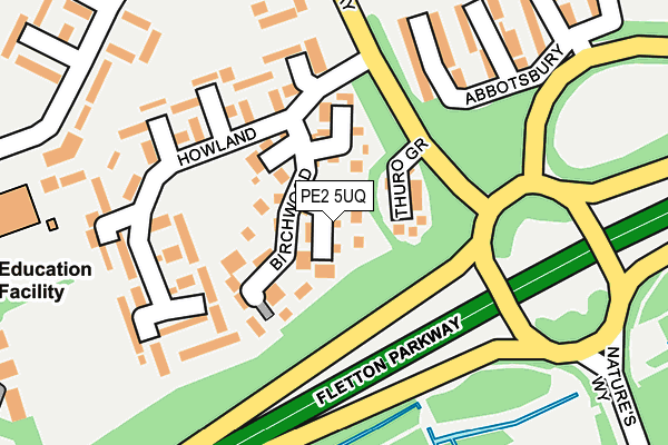 PE2 5UQ map - OS OpenMap – Local (Ordnance Survey)