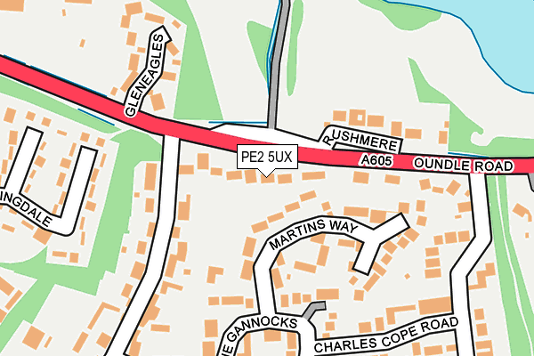 PE2 5UX map - OS OpenMap – Local (Ordnance Survey)