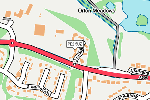 PE2 5UZ map - OS OpenMap – Local (Ordnance Survey)