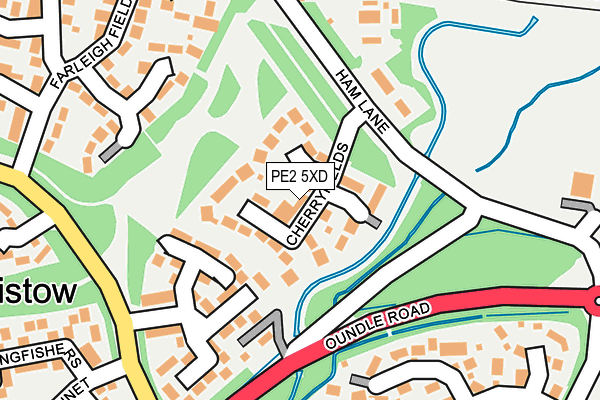 PE2 5XD map - OS OpenMap – Local (Ordnance Survey)