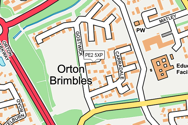 PE2 5XP map - OS OpenMap – Local (Ordnance Survey)