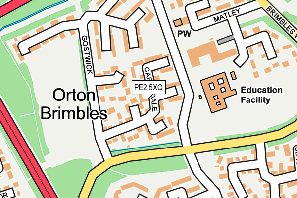 PE2 5XQ map - OS OpenMap – Local (Ordnance Survey)