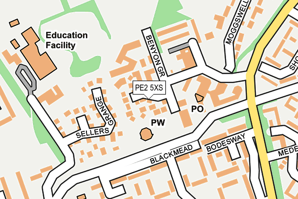 PE2 5XS map - OS OpenMap – Local (Ordnance Survey)