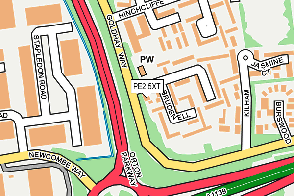PE2 5XT map - OS OpenMap – Local (Ordnance Survey)