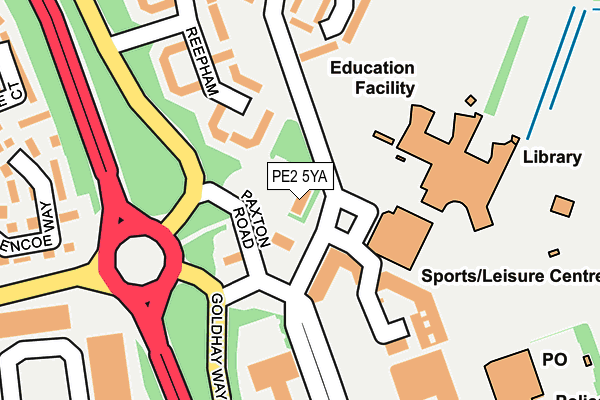 PE2 5YA map - OS OpenMap – Local (Ordnance Survey)