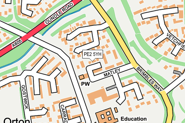 PE2 5YH map - OS OpenMap – Local (Ordnance Survey)