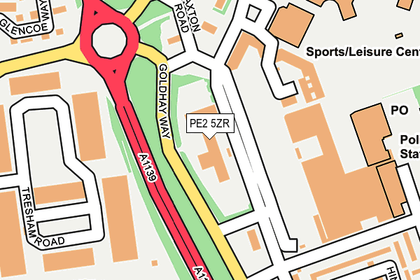 PE2 5ZR map - OS OpenMap – Local (Ordnance Survey)
