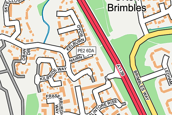 PE2 6DA map - OS OpenMap – Local (Ordnance Survey)