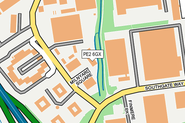 PE2 6GX map - OS OpenMap – Local (Ordnance Survey)