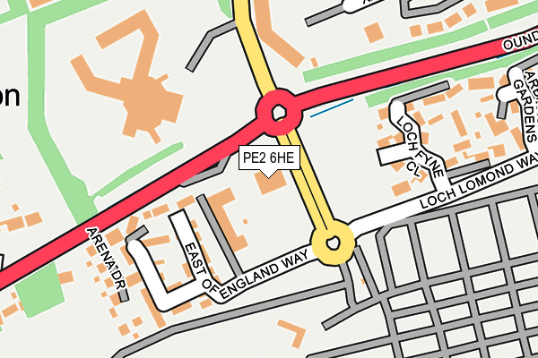PE2 6HE map - OS OpenMap – Local (Ordnance Survey)
