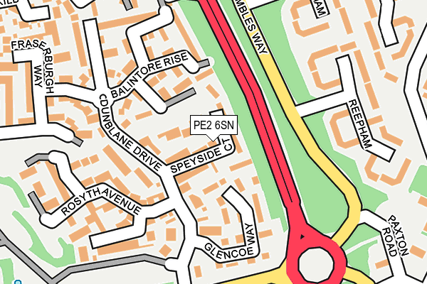 PE2 6SN map - OS OpenMap – Local (Ordnance Survey)