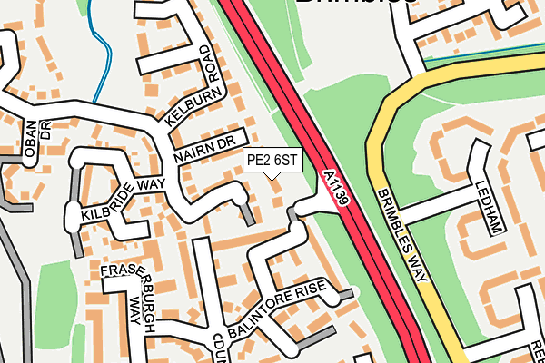 PE2 6ST map - OS OpenMap – Local (Ordnance Survey)